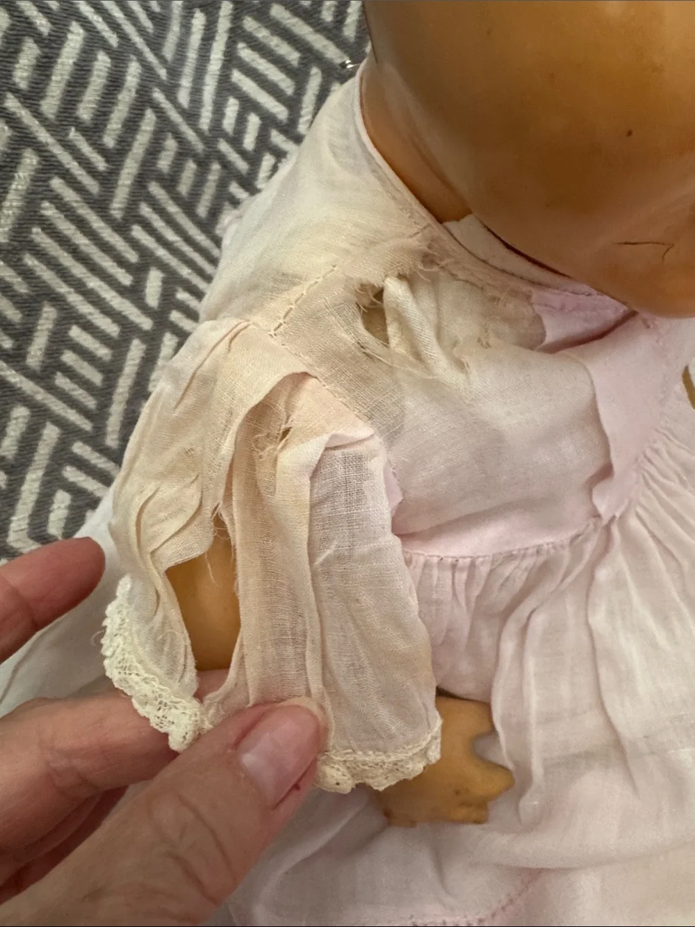 Vintage Creepy 1930’s Composition Baby Doll with teeth